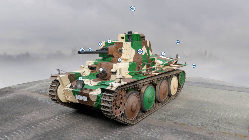 3D presentation of the czechoslovak WW2 light tank Praga LT38